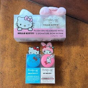The Crème Shop x Hello Kitty Pink Plush Spa Headband & Lip Balm Set
